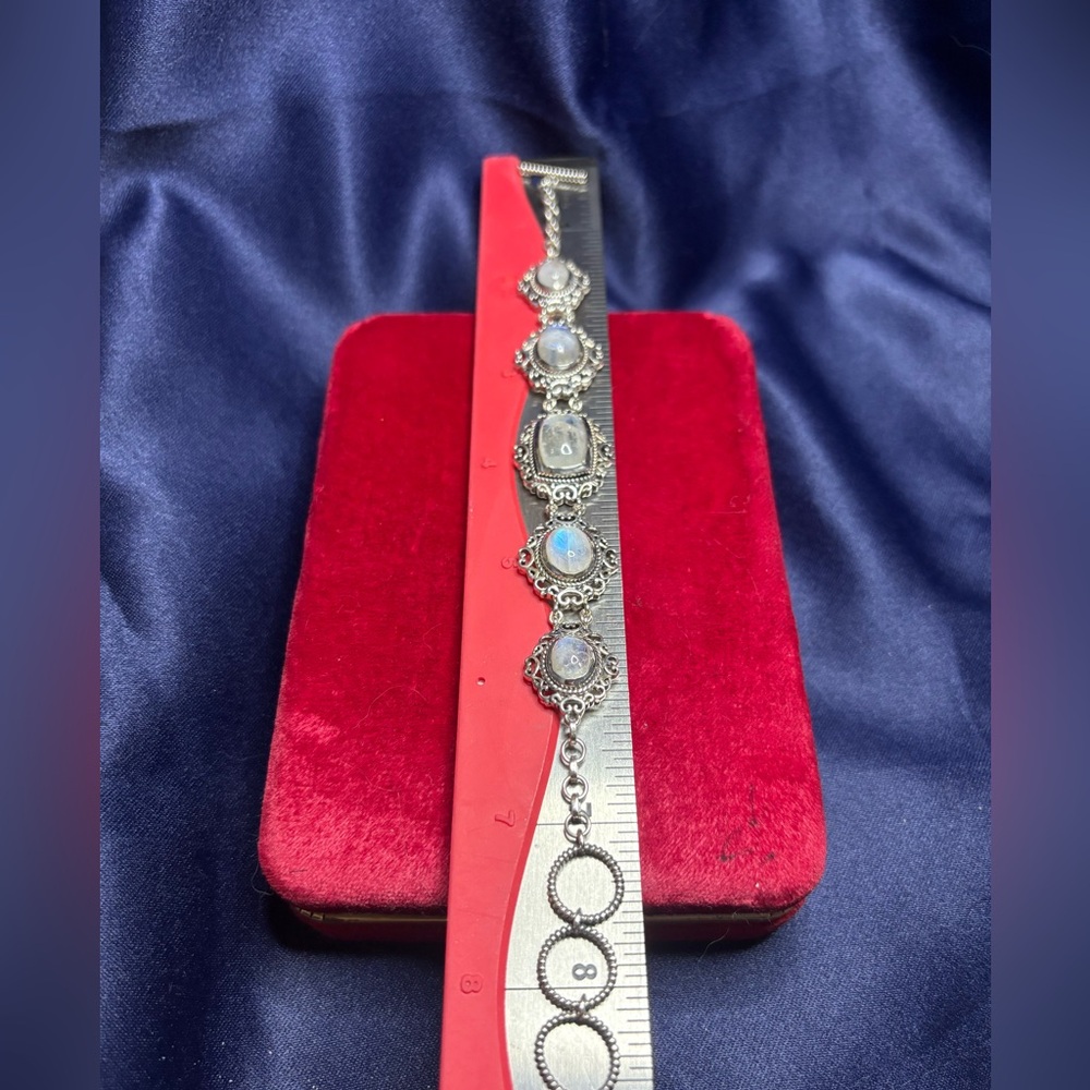 Bracelet Solid 925 Sterling Silver Moonstone Togg… - image 7